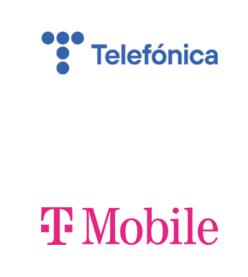 logo di Telefónica, logo di T Mobile