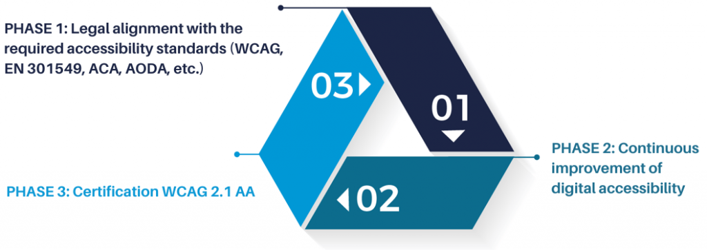 Circular and cyclical diagram of the SIA, displaying each of its three phases.